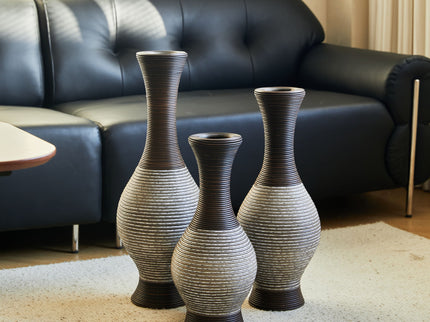 Tall Designer Floor Vase With Elegant 2 Tone