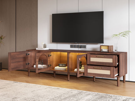 TV Stand With App-Controlled LED Lights, 2 Drawers & Door Storage