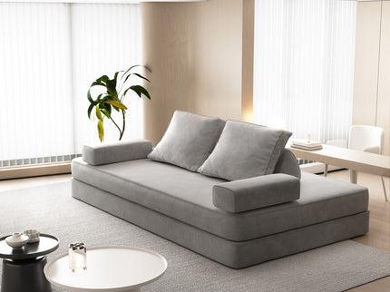 Multifunctional Convertible Sofa Bed With 2 Tumbler Backrests And 2 Pillows, Deep Seat Couch