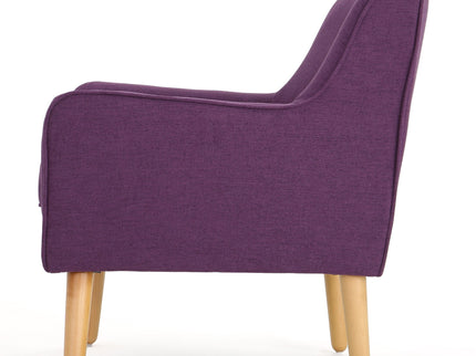 Modern Arm Chair With Tufted Back And Wooden Legs