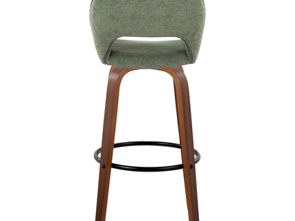 Mustang - Contemporary Fixed Height Barstool With Swivel & Round Footrest (Set of 2)