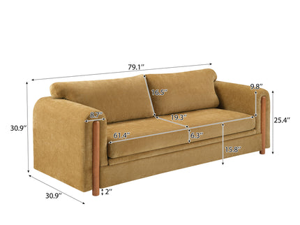 Modern 3 Seater Upholstered Couch Sofa For Living Room