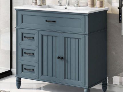 Bathroom Vanity With Sink, Freestanding Cabinet & Drawers