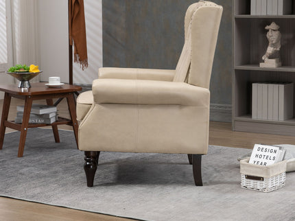 Modern Accent Armchair With Sturdy Wood Legs
