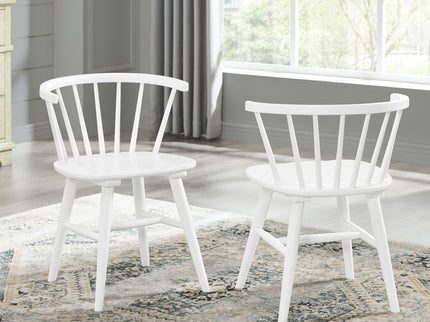 Edo - 5 Piece Dining Set, Trestle Dining Table With 4 Windsor Chairs - White