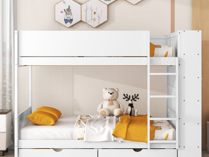 Bunk Bed With 2 Drawers And Multi Layer Cabinet