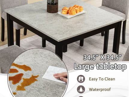 Modern 4 Person Dining Table Set With 4 Chairs