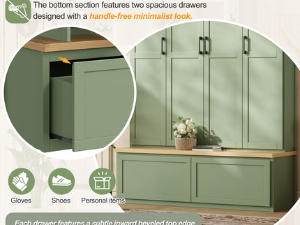 Hall Tree With 4 Hidden Cabinets