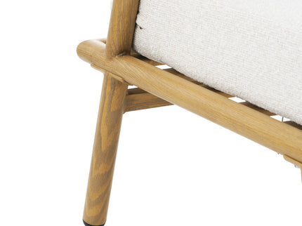 La Fiora - Outdoor Patio Iron Club Chair (Set of 2) - Off White / Teak