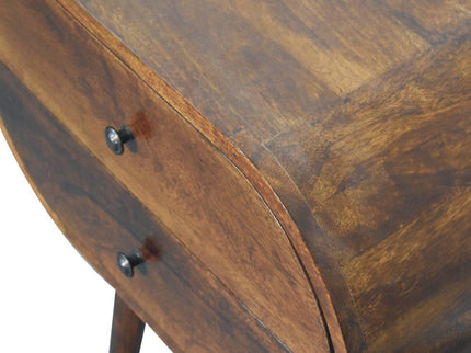 Large Chestnut Circular Bedside