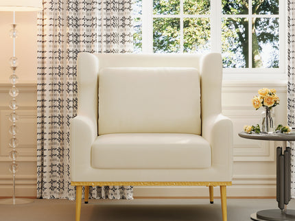 Elegant Curved Armrest Accent Armchair