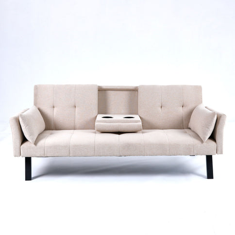 Sofa Bed With Foldable Design And Cup Holder