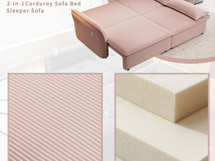 2 In 1 Convertible Sofa Bed, Multi Functional Living Room Furniture