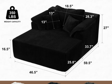 Chaise Lounge Chair, Deep Seat Sleeper Couch For Living Room