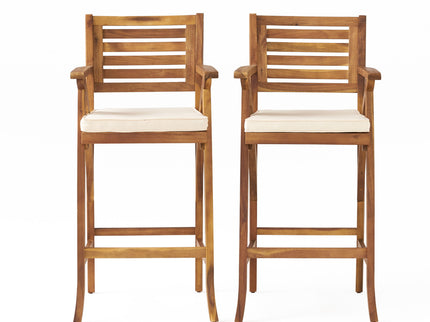 Barstool With Soft Curved Lines And Sturdy Frame (Set of 2) - Brown