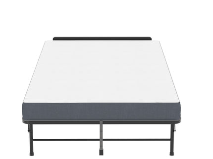 Twin Wide Folding Bed With Adjustable Headboard, Extra Long Rollaway For Tall People, Memory Foam Mattress - Black