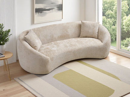 Curved 3 Seater Sofa, Long Living Room Couch