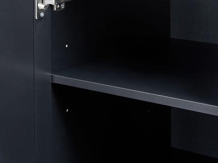 Tall Wide Storage Cabinet With Doors, 3 Drawers