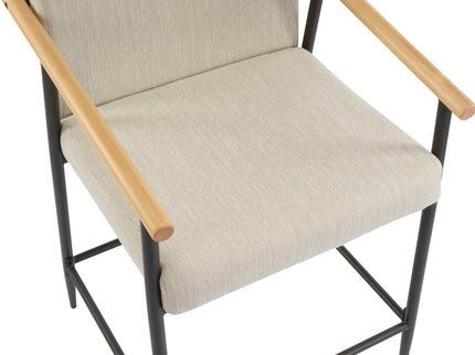 Mid Century Modern Counter Stool Set With Iron Frame