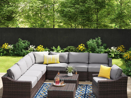 Outdoor Wicker Conversation Set With Cushions, All Weather