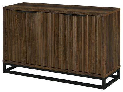 Thurston - 4 Door Accent Cabinet Carved Doors - Dark Brown