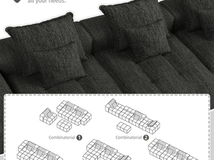 Modern Oversized Diy Combination, Modular Sectional Sofa With Pillows