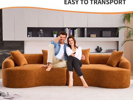 4 Seater Sofa With Fabric, 30D, 60 Hardness Full Sponge, 4 Pillow For Living Room, Home Furniture Sleeper Sectional Sofa For Apartment