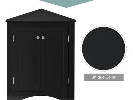 Triangle Bathroom Storage Cabinet With Adjustable Shelves, Freestanding Floor Cabinet For Home Kitchen