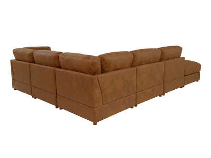 Modular Upholstered Sectional, Medium Firm Seat Cushion, Custom Configuration - Brown