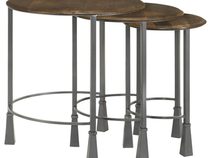 3 Piece Nesting Table Set - Brown