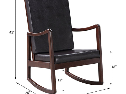 Raina - Synthenic Leather Rocking Chair - Espresso