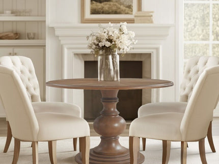 Round Pedestal Dining Table - Walnut