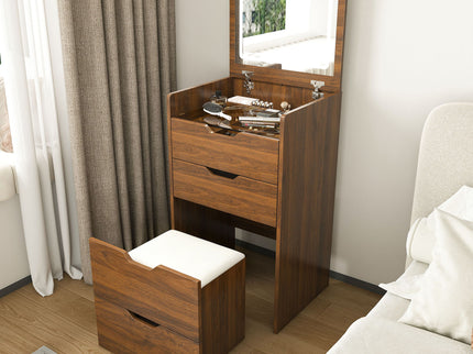 Vanity Desk With Lighted Mirror & Stool