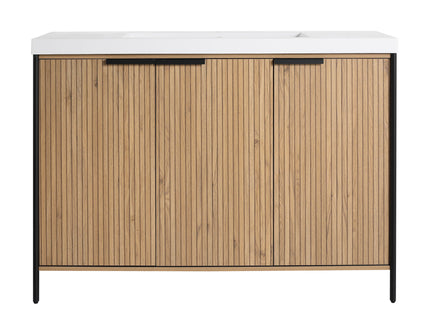 Modern Freestanding Bathroom Vanity With Resin Sink & Soft Close Cabinet Doors