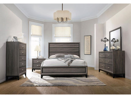Queen Panel Bed Accents - Gray