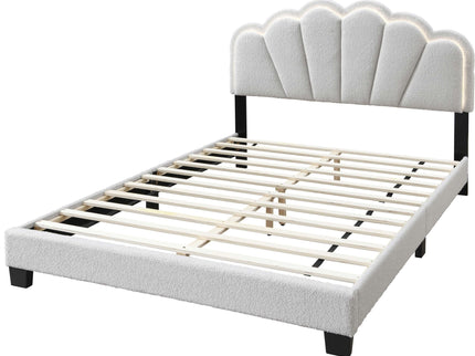Bed With Floral Design Headboard And Built In LED Lighting