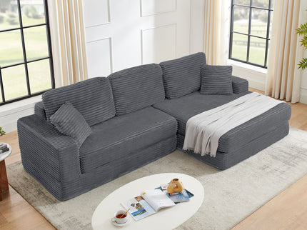 Modern Minimalist L Shape Modular Sectional Sofa, Couch