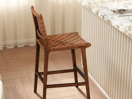 Andre - Counter Stool With Back - Pecan Brown
