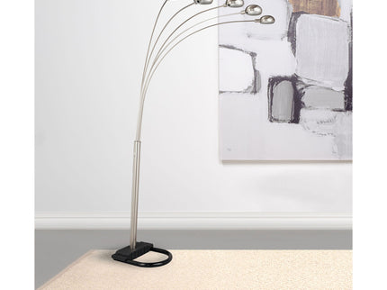 Floor Lamp With Dome Shades Lighting With 5 Round Shades - Silver