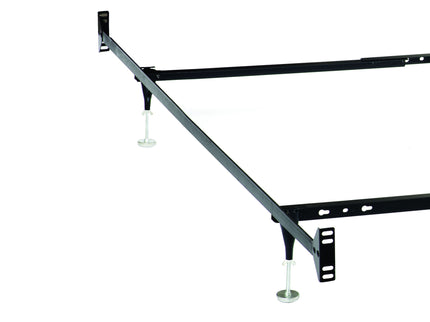 Adams - Queen / Eastern King Bolt On Bed Frame With Reinforced Center Beam, Adjustable Legs - Black