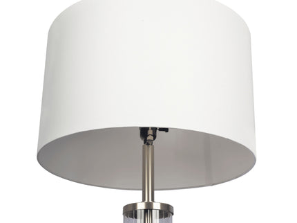 Nimbus - Floor Lamp With 3 Way Rotary Switch Clear Body Base - Silver Gray / White