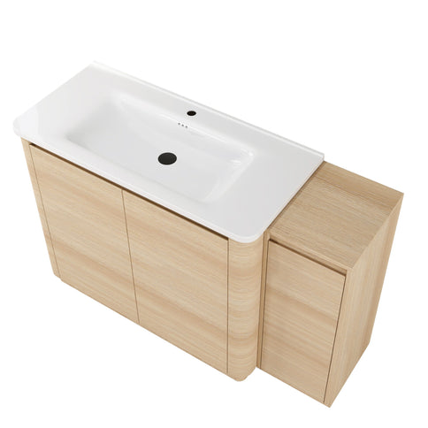 Freestanding Bathroom Vanity With Sink, 1 Small Storage Cabinet, Soft Close Door