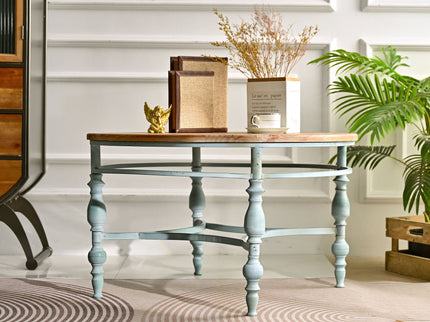 Round Top Carved Table For Living Room