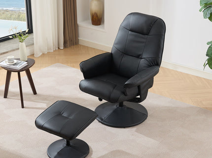 360° Swivel Reclining Chair With Wrapped Base, 5 Point Vibration Massage