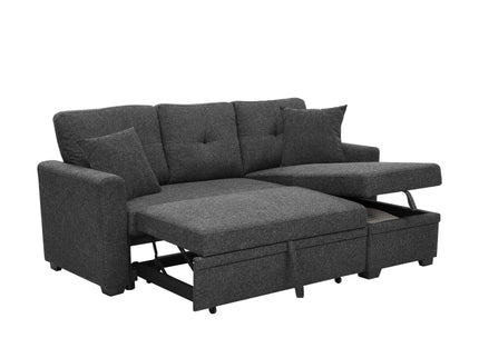 Upholstered Sectional With Pull Out Bed And Chaise Storage