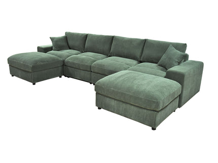 Sectional Sofa With 2 Ottomans And Toss Pillows