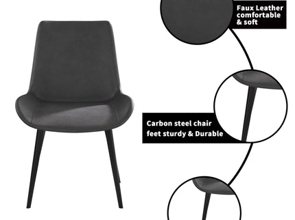 Modern Dining Chair Living Room Metal Leg Dining Chair (Set of 2)