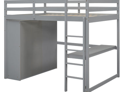 Loft Bed With Built In Wardrobe, Shelves And Drawers