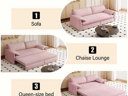 Queen Pull Out Sofa Bed With Side Storage