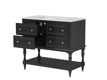 Bathroom Vanity Cabinet With Undermount Sink, 4 Drawer Set